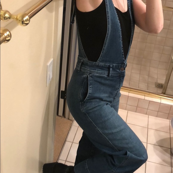 NWT $128 Free People A line overalls in blue - Picture 5 of 8
